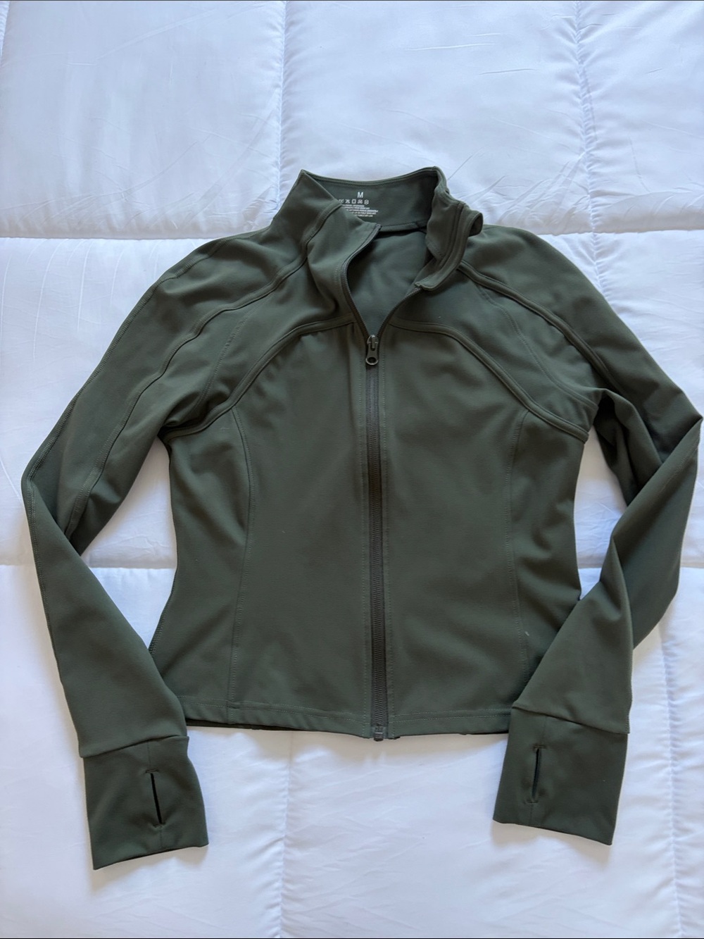 Women's Olive Green Zip-Up Utility Jacket
